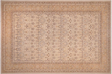 handmade Transitional Kafkaz Chobi Ziegler Ivory Gold Hand Knotted RECTANGLE 100% WOOL area rug 12 x 16